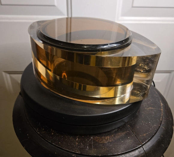 La Bella Other - La Bella Creations Swirl Mid Cent Modern Gold & Brown Italian Acrylic Ice Bucket
